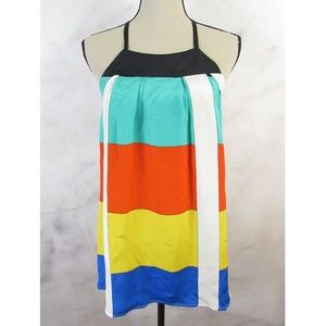 Hurley Silk Bright Colorblock Tunic Blouse